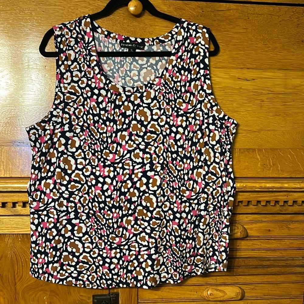 Preston & York Y2K Indie‎ Sleaze Animal Print Sleeveless Shell Tank Top Mob Wife